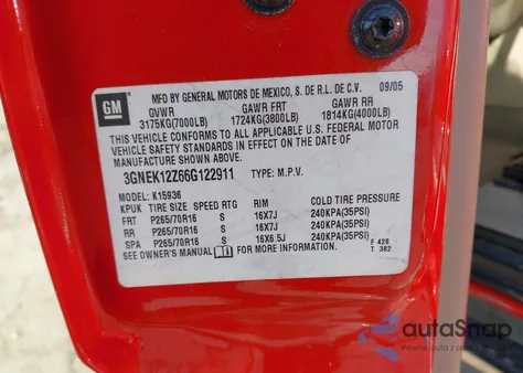 2006 Chevrolet Avalanche 1500 Lt from USA, damaged, VIN 3GNEK12Z66G122911